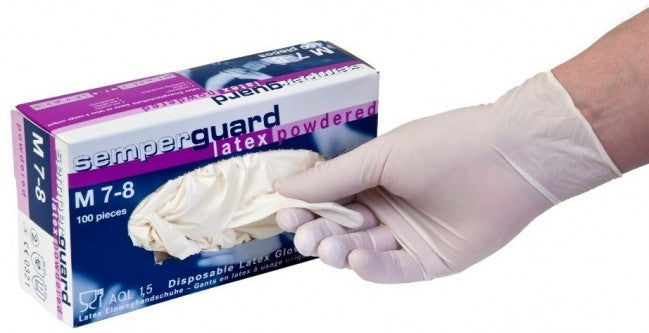 Latexhandske Pudrad Semperguard M / 100