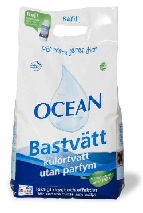 Tvättmedel Ocean Bastvätt Kulör Oparfymerad Refill 6,2kg