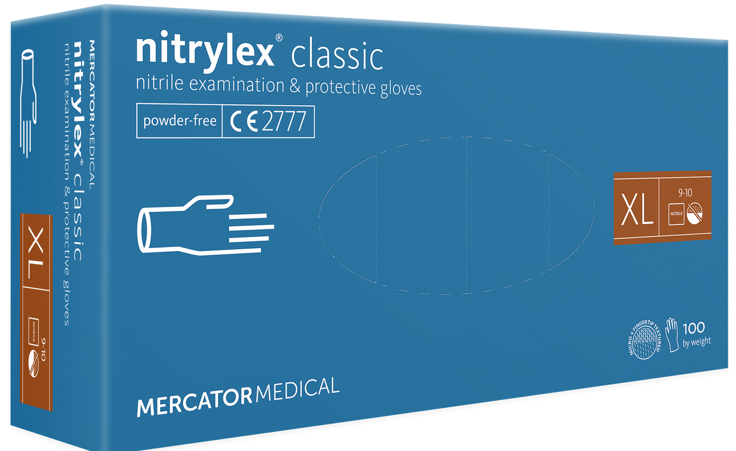 Nitrilhandske Mercator PF Blå XL / 100