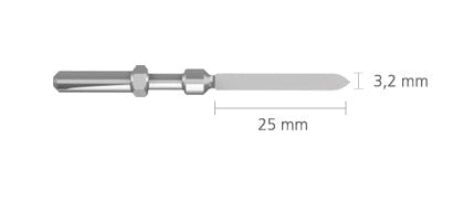 Diatermi Elektrod Monopolär Kniv 25mm 4mm Fäste