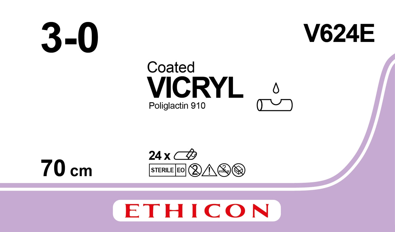 Vicryl Ligatur 3-0 2x70cm Lila / 24