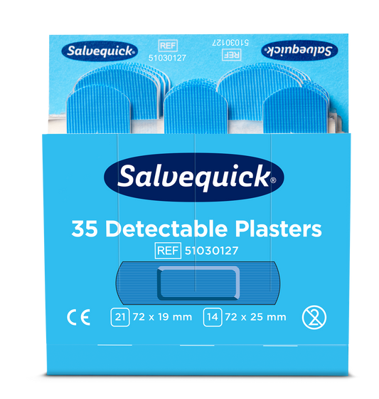 Salvequick Blue Detectable Plåster 35st/refill / 6