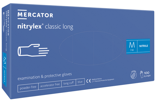 Nitrilhandske Mercator Nitrylex Classic Long Blå M / 100