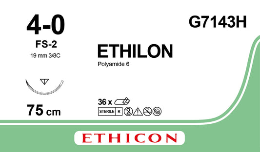 Ethilon Sutur 4-0 FS-2 75cm Grön / 36