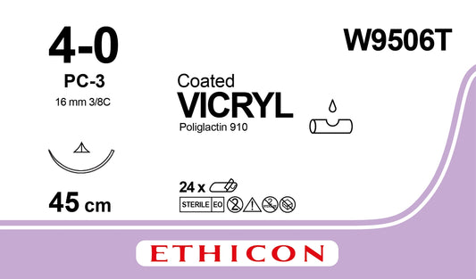 Vicryl Sutur 4-0 PC-3 45cm Ofärgad / 24