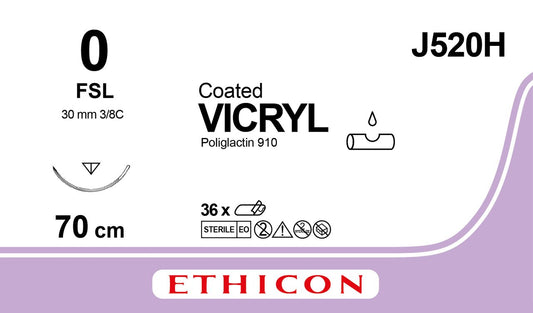 Vicryl Sutur 0 FSL 70cm Ofärgad / 36