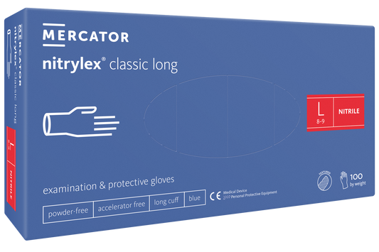 Nitrilhandske Mercator Nitrylex Classic Long Blå L / 100