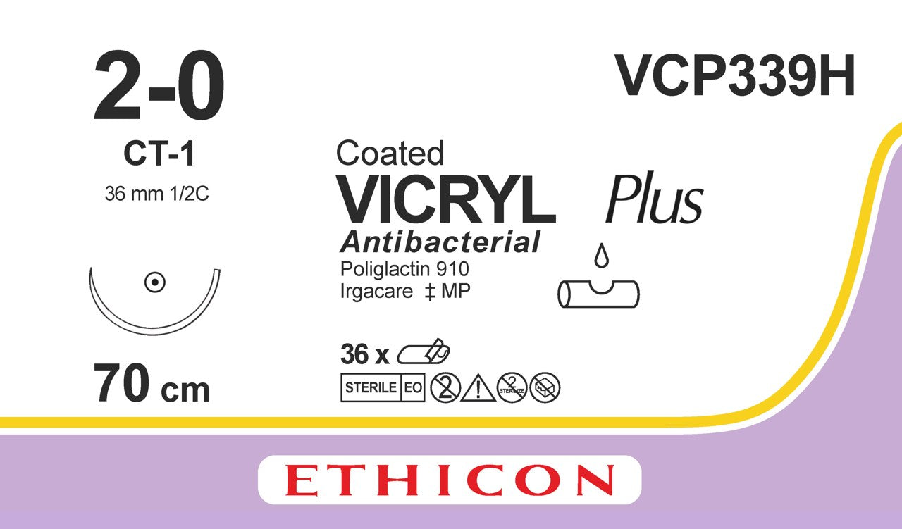 Vicryl Plus Sutur 2-0 CT-1 70cm / 36