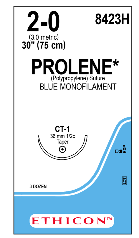 Prolene Sutur 2-0 CT-1 75cm Blå / 36