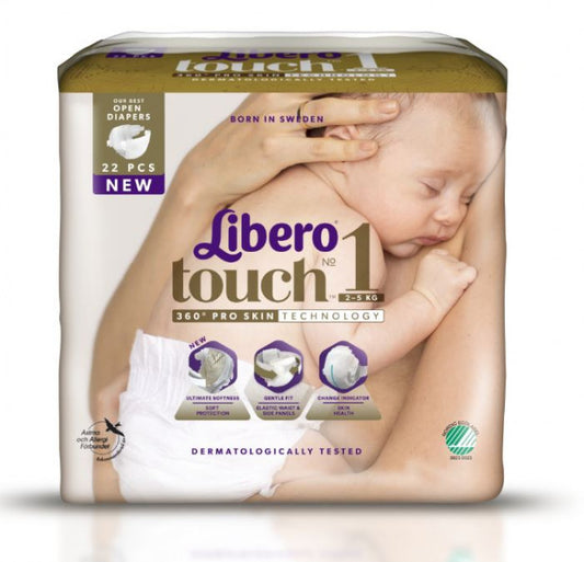 Libero Blöja Touch Storlek 1  2-5kg / 22