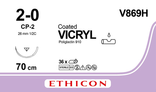 Vicryl Sutur 2-0 CP-2 70cm Ofärgad / 36