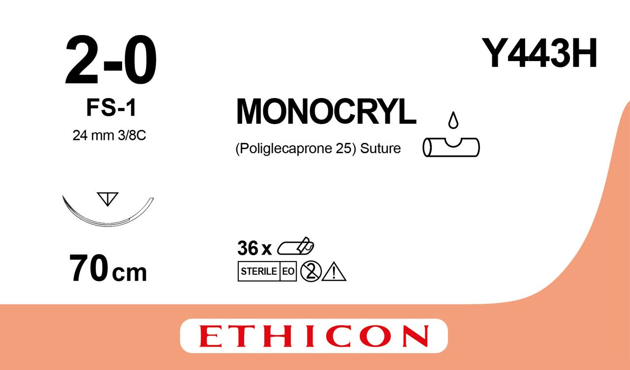 Monocryl Sutur 2-0 FS-1 70cm Ofärgad / 36