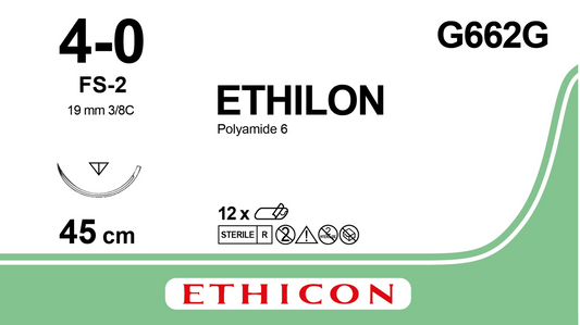 Ethilon Sutur 4-0 FS-2 45cm Grön / 12