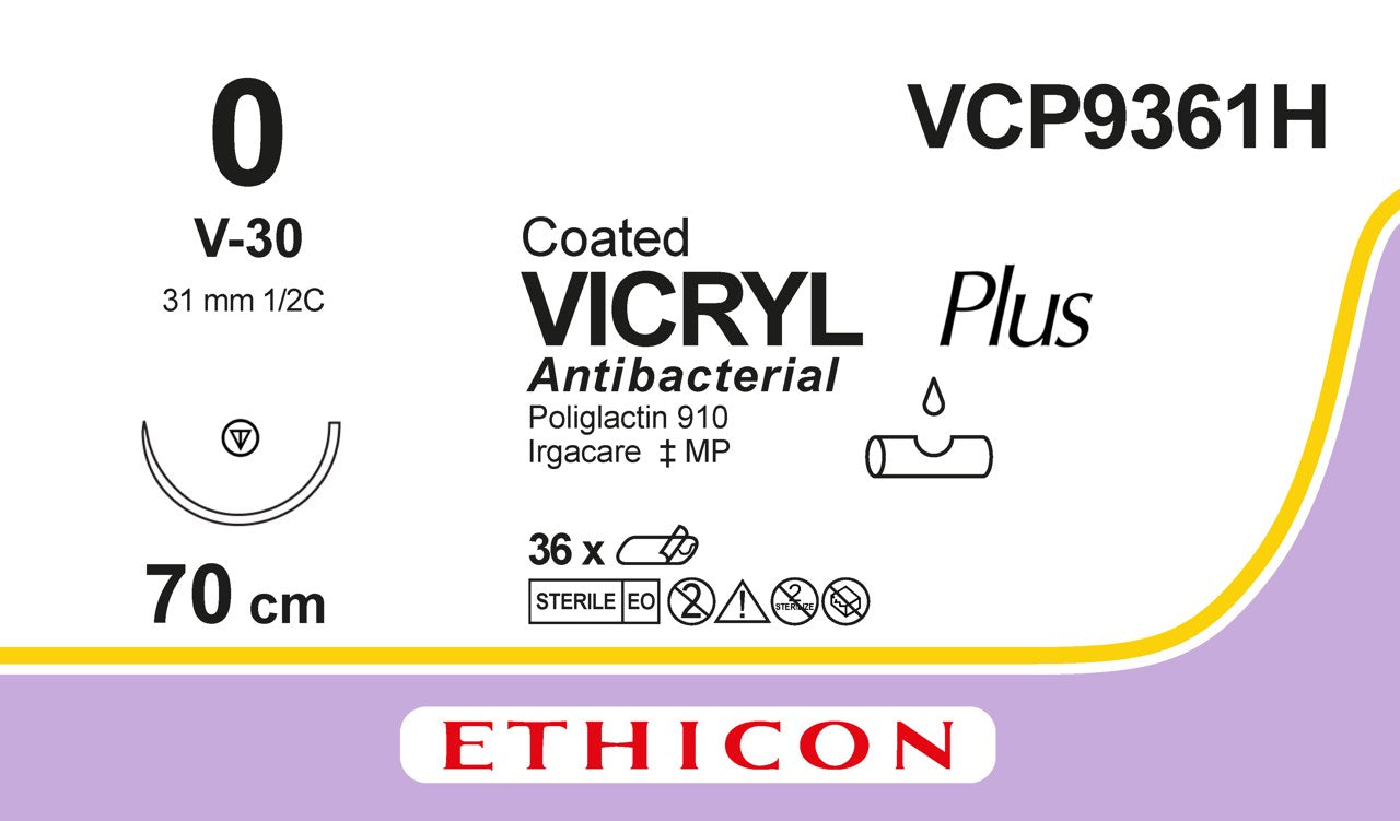 Vicryl Plus Sutur 0 V-30 70cm Lila / 36