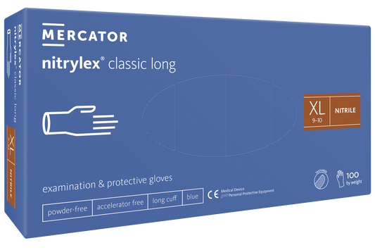 Nitrilhandske Mercator Nitrylex Classic Long Blå XL / 100