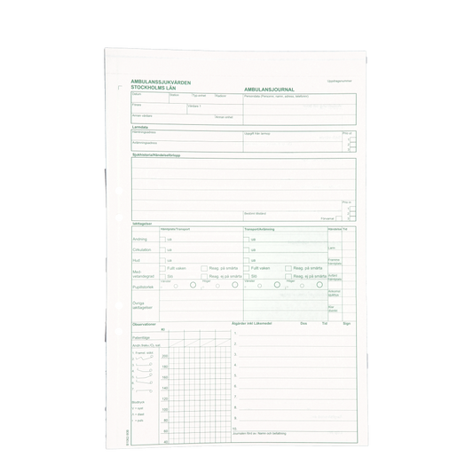 Ambulansjournal för SLL Stockholms Läns Landsting / 50