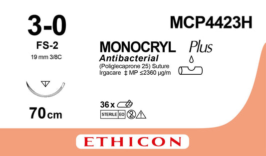 Monocryl Plus Sutur 3-0 FS-2 70cm Ofärgad / 36