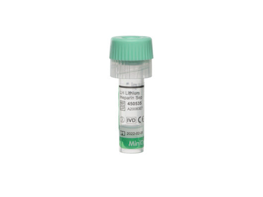 MiniCollect Kapillärrör Ljusgrön Lithium Heparin Gel 0,8ml / 50