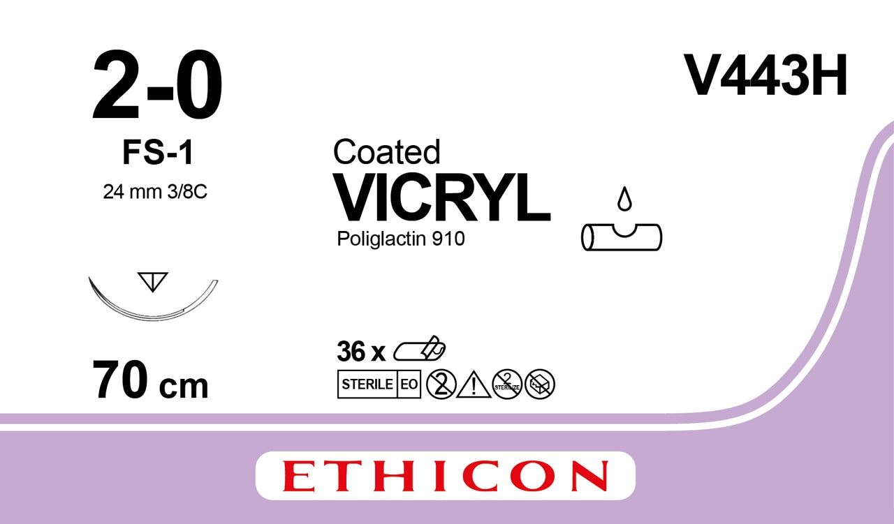 Vicryl Sutur 2-0 FS-1 70cm Ofärgad / 36