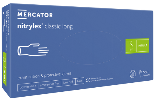 Nitrilhandske Mercator Nitrylex Classic Long Blå S / 100