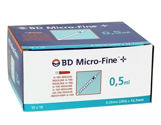 Micro-Fine Insulinspruta 0,5 ml 0,33mm x 12,7mm / 100