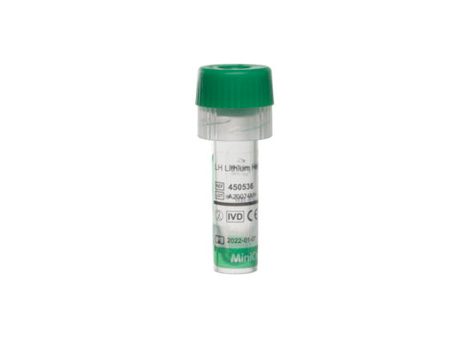 MiniCollect Kapillärrör Grön Lithium Heparin 0,5ml / 50