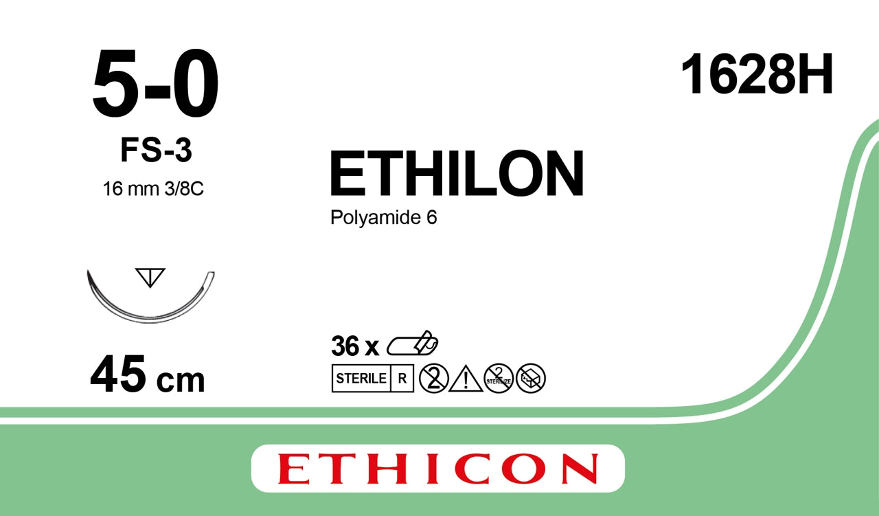 Ethilon Sutur 5-0 FS-3 45cm Svart / 36